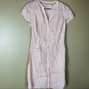 Boden Polka Dress light Pink Size 4 Spring Cotton